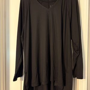 Lane Bryant Livi Black V-Neck Long Sleeve Top